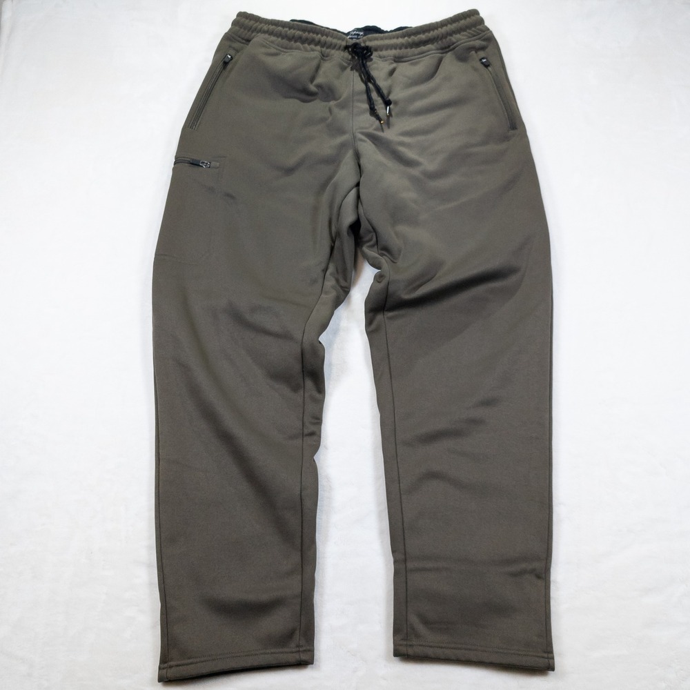 Weatherproof Tech Sweatpants Mens L Olive Green Fleece Pants Athleisure